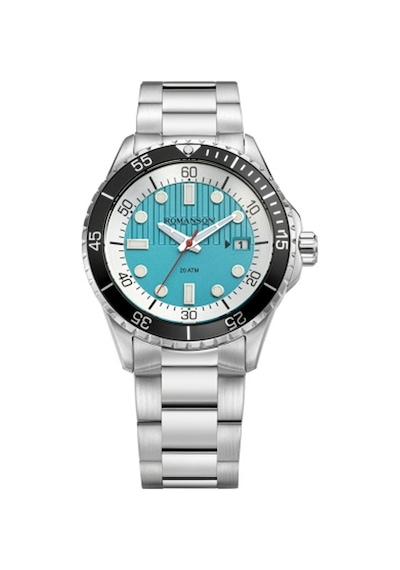 Romanson Ammm4bs001wwam2w Safir Cam Swiss Quartz Çelik Kasa Çelik Kordon Takvimli Gümüş Renk Erkek