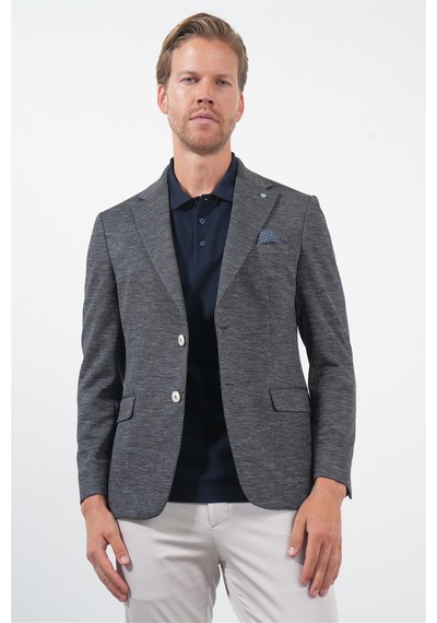 İmza Lacivert Mono Yaka Örme 6 Drop Slim Fit Ceket 1002260152