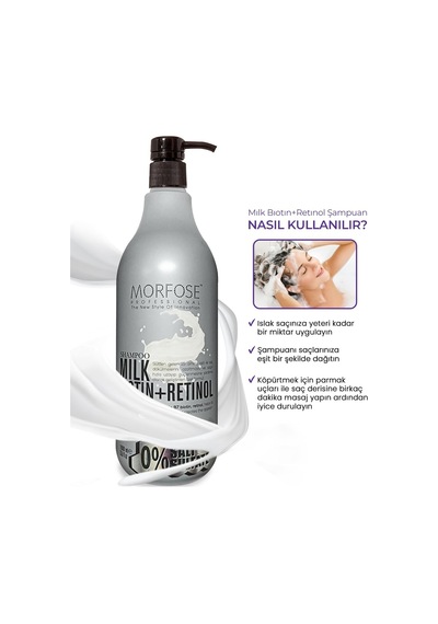 Morfose Sülfatsız Milk Biotin Retinol Içerikli Tuzsuz Şampuan 1000 Ml