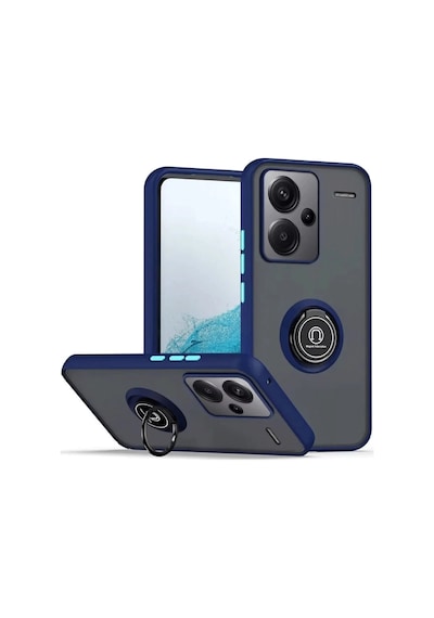 Northcity Xiaomi Redmi Note 13 Pro Plus Uyumlu Kılıf Montreal Yüzüklü Silikon Kapak - Lacivert