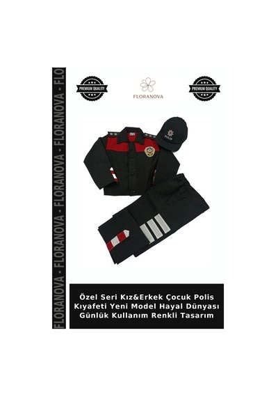 Özel Seri Kız&erkek Çocuk Polis Kıyafeti Yeni Model Hayal Dünyası Günlük Kullanım Renkli Tasarım