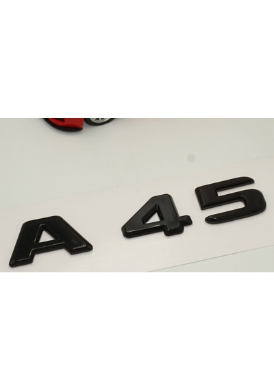 A 45 Bagaj Parlak Siyah ABS 3M 3D Yazı Logo