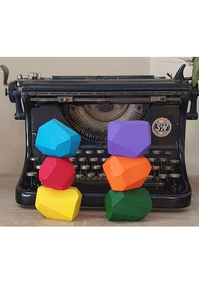 Tumi Ishi Ahşap Bloklar 6'lı Renkli Set Waldorf Denge Oyunu ...