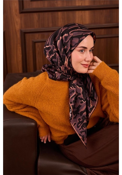 Silk Home Twill İpek Eşarp Pastel Mor Siyah Soğan Kabuğu Desenli Tok Duruşlu 90x90 Çok Renkli Silk Home Twill İpek Eşarp Pastel Mor Siyah Soğan Kabuğu Desenli Tok Duruşlu 90x90 Çok Renkli