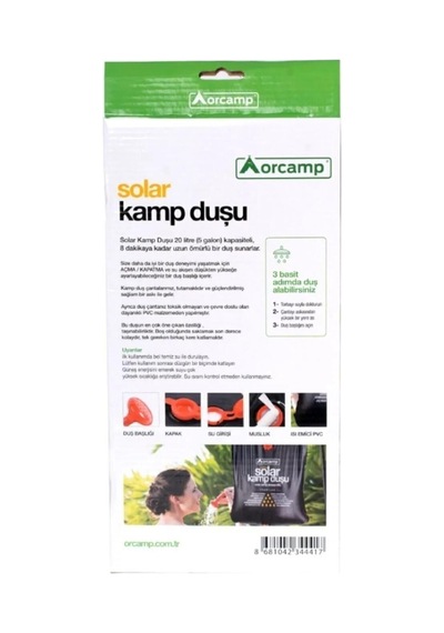 Solar Kamp Duşu 20 Litre Out-4150 Siyah