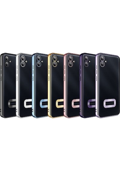 Rba Aksesuar Galaxy Uyumlu A04e Kılıf Kamera Korumalı Logo Gösteren Rba Omega Kapak - Gümüş Gümüş