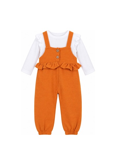 Babyhola Kız Bebek Çocuk Salopet Badi Takım 2338 Turuncu