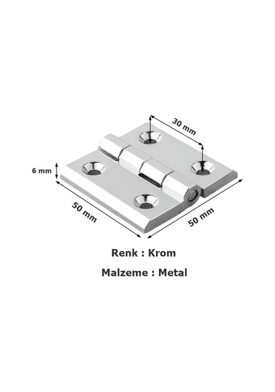 Dolap Kabin Menteşesi Metal 5 Cm Krom Krom