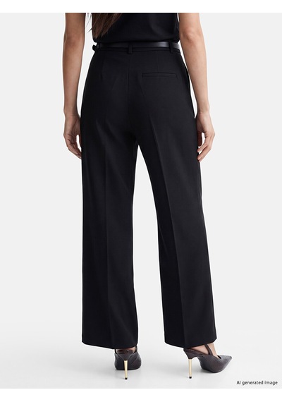 Lcwaıkıkı Classic Siyah Kemerli Geniş Paça Kadın Pantolon