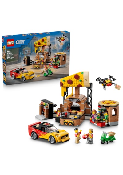 LEGO® City Araçlarla Pizza Dağıtım Deneyimi 60496 - 6 Yaş ve Üzeri Çocuklar için 4 Minifigür İçeren Oyuncak Yapım Seti (494 Parça)