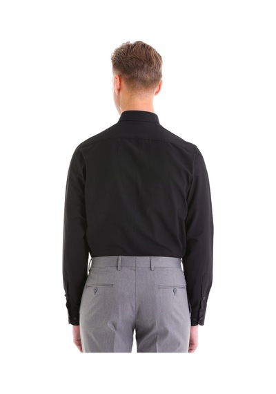 Bawcompany Slimfit Dar Kesim Düz Takım Elbise Gömleği Siyah