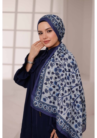 Mimiyum Alya Desen Soft Şal Mavi