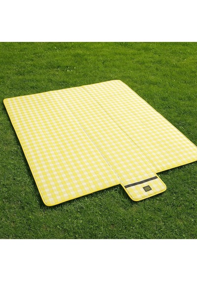 Pinterest Piknik Örtüsü 160x150 Cm Su Geçirmez Çift Katlı Kamp Ve Plaj Örtüsü Sarı Çok Renkli
