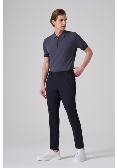 Morven Erkek Lacivert Trend Gofre Slim Fit Pantolon 26ys003001200 Lacivert