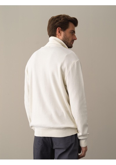 Xint Ekru Regular Fit Dik Yaka Pamuk Sweatshirt 801715