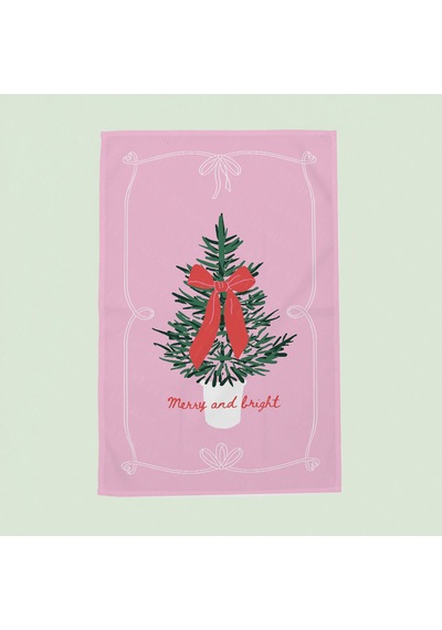 Yılbaşı & Christmas Desenli Tek Taraf Baskılı 3'lü Mutfak Havlusu Kurulama Bezi Seti 60x40 Cm Kırmızı - Yeşil - Pembe
