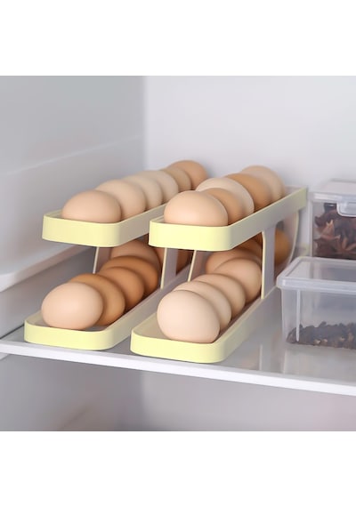 Sunup Sn-24289 İki Katlı Otomatik Kaydırma Sistemli Yumurta Organizeri Açık Sarı