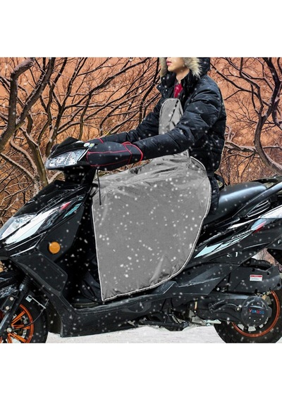 Bundera Scooter Diz Koruma Örtüsü Yağmur Soğuk Rüzgar Önleyici  Rüzgarlık Motorsiklet Dizlik Gri