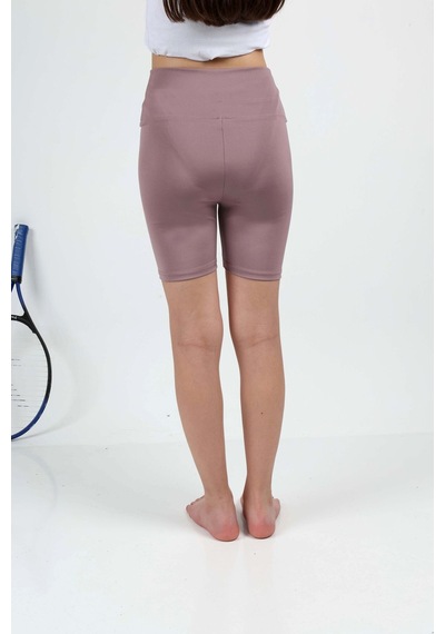 Erdem Kıds Kız Çocuk Yüksek Bel, Biker, Casual, Koşu, Yürüyüş, Spor, Egzersiz, Fittness, Kısa Tayt Lila Lila