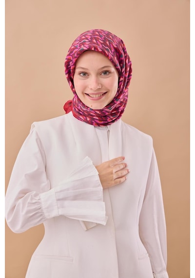 Silk Home Aura Eşarp 140006-03 Çilek Kırmızısı, Mürdüm, Toz Pembe, Yeşil, Turuncu