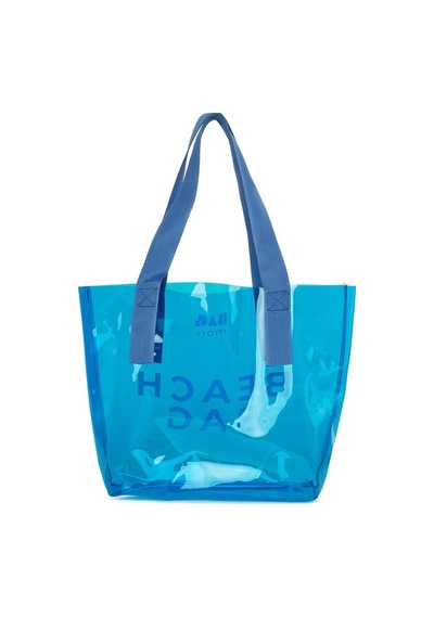 Bagmori Beach Bag Baskılı Şeffaf Plaj Çantası Mavi