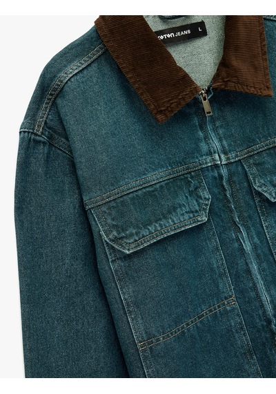 Koton Regular Fit Uzun Kollu Kapaklı Cepli Renk Kontrastlı Yaka Jean Ceket Koyu İndigo 6wam50030nd İndigo Koton Regular Fit Uzun Kollu Kapaklı Cepli Renk Kontrastlı Yaka Jean Ceket Koyu İndigo 6wam50030nd İndigo