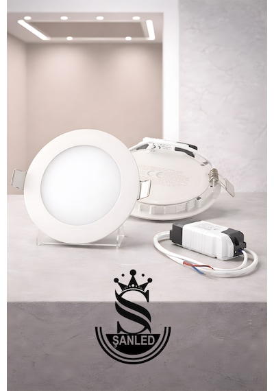 15w Tasarruflu Led Yuvarlak Beyaz Işık Sıva Altı Slim Panel Tavan Aydınlatma Armatürü-1 Adettir