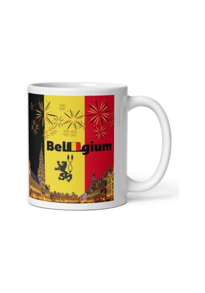 Belçika Kupa Bardak 2 Adet Seyahat Hatıra Belgium Mug