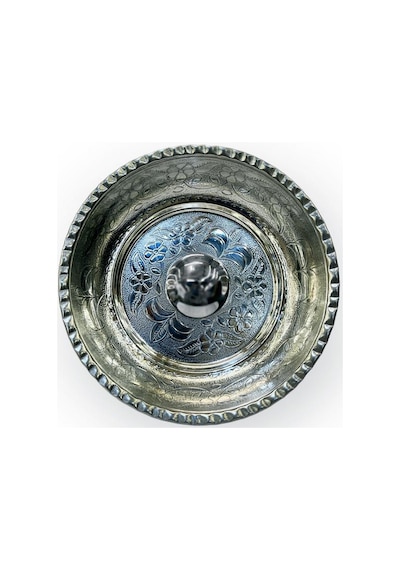 6 Adet 20 Cm Çirtikli Metal Hamam Tası Gümüş