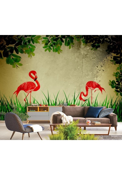 Flamingo Desenli Duvar Kağıdı (397457494)