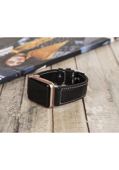 Apple Watch Uyumlu Deri Kordon 42-44-45mm Nm4-as1 Siyah Diğer