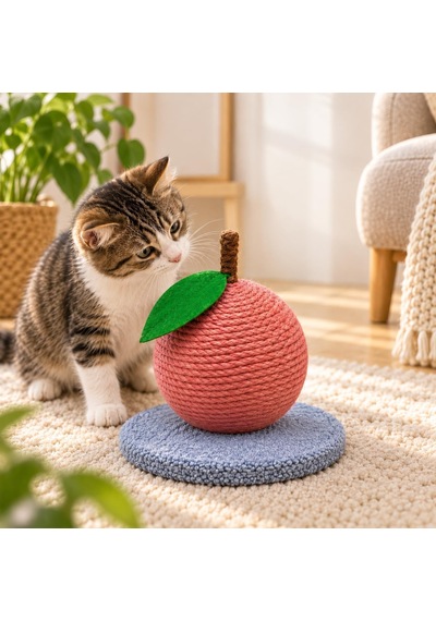 Dekoratif Kedi Tırmalama Oyuncağı, Halat Sarımlı Portakal Tasarım, Tabanlı Kedi Tırmalama Ve Oyun Ürünü Pemb