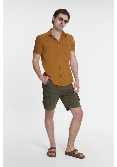Lf2024492 Gömlek K.kol Dark Camel