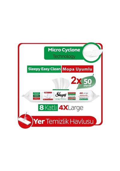 Easy Clean Beyaz Sabun Katkılı Mopa Uyumlu Yer Temizlik Havlusu 2x50 Yaprak 100 Yaprak Diğer