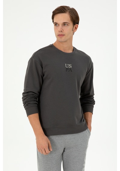 U.S. Polo Assn. Erkek Antrasit Basic Sweatshirt 50293420-VR006