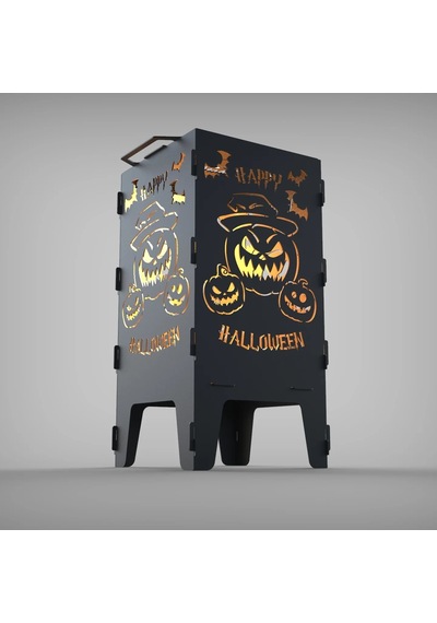 Happy Hallowen Desenli Dekoratif Mangal, Portatif Ateş Çukuru