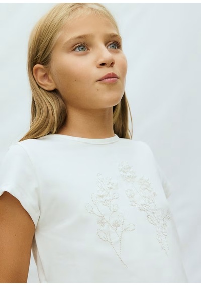 Mayoral Kız Çocuk T-shirt 6002 Krem
