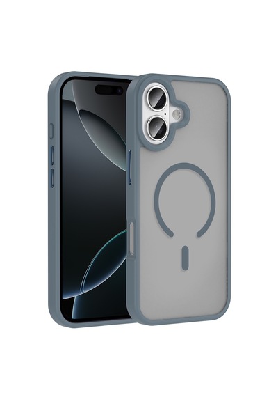 Apple, Uyumlu iPhone 17 Kılıf M-safe Şarj Özellikli Mat Arka Yüzey Zore Sio Kapak Gri
