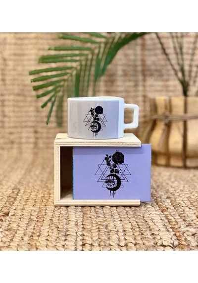 Tarot Gül Tasarımlı Kutulu Kupa Beyaz - Çok Renkli