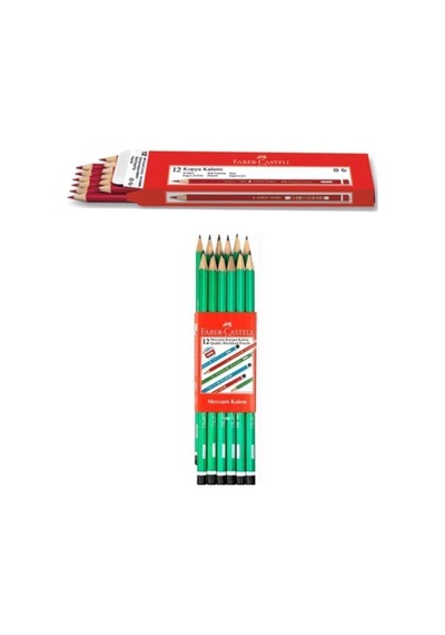 Faber-castell Mercanlı Kurşun Kalem Ve Kırmızı Kopya Kalemi Ofisinn No : 002 B.s Çok Renkli