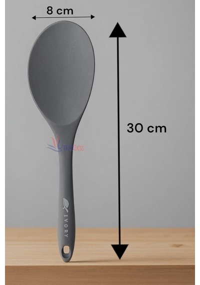 Isıya Dayanıklı Sert Uçlu 30 Cm Büyük Silikon Kaşık 1 Adet