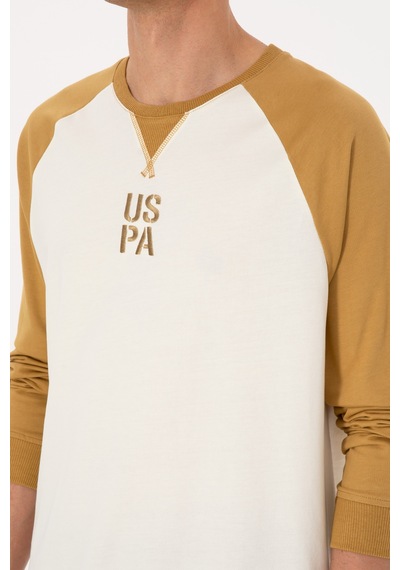 U.S. Polo Assn. Erkek Bisiklet Yaka Regular Fit Haki İnce Sweatshirt 50315420-VR151