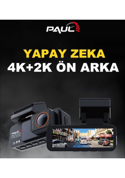 4k Yapay Zekalı Araç Kamerası Ön Arka Plaka Okuma, Hız Göstergesi, Gps Harita, Adas, 5g Wi-fi