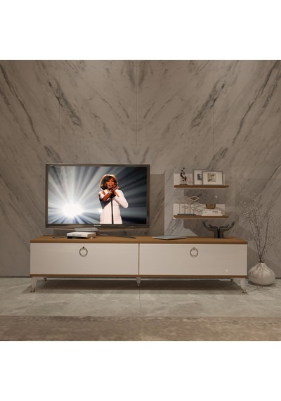 Decoraktiv Eko 4 Mdf Std Gold Tv Ünitesi Tv Sehpası Ceviz - Beyaz