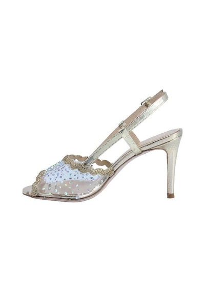 Poletto Hakiki Deri /tekstil Altın Sandalet Gece/abiye 380 35-2177 Altın
