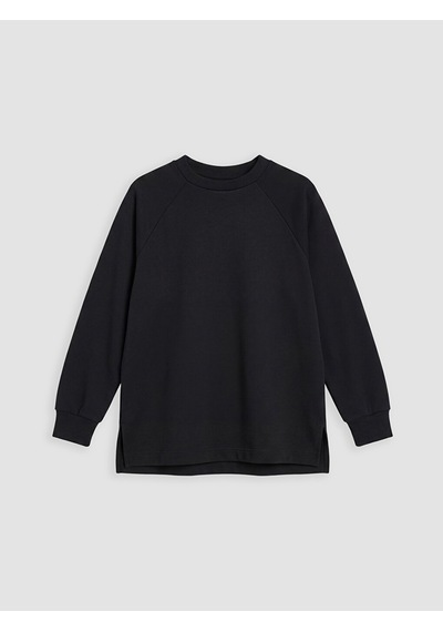 LC Waikiki Lc Waıkıkı Siyah Soft Touch Oversize Kadın Sweatshirt Tunik