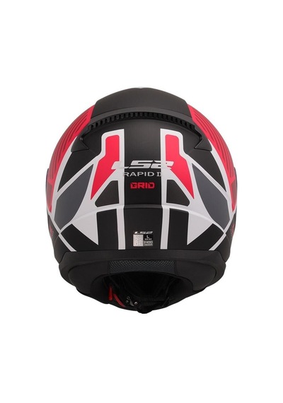 Kapalı Kask Ls2 Rapıd 2 Grıd Mat Beyaz Kırmızı Orjinal Xl Siyah - Beyaz - Kırmızı