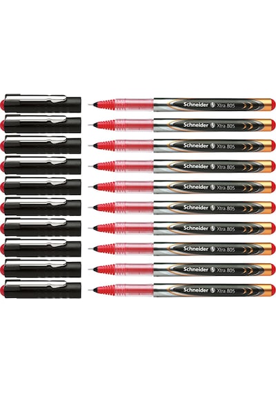 Schneider Xtra 805 İğne Uçlu Kalem 0.5 Kırmızı 10'lu Set