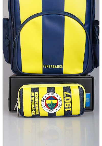 Yeni Sezon Lisanslı Fenerbahçe Çubuklu Okul Çantası Ve Kalem Çantası Seti Açık Gri