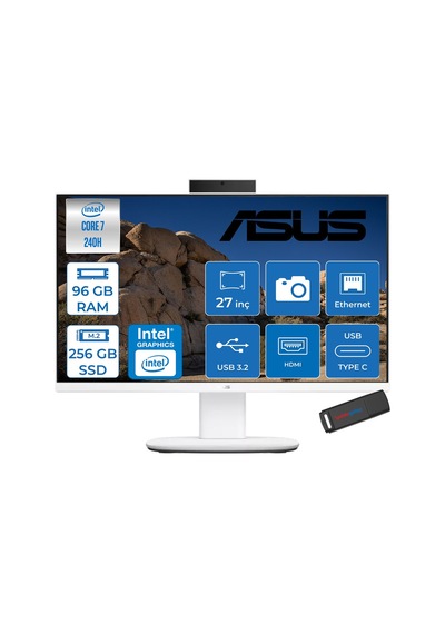 Asus V470VAK-C716512W0DF31 Core 7 240H 96 GB 256 GB SSD 27" Free Dos AIO Masaüstü Bilgisayar
